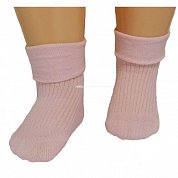 RuSocks носки детские однотонные с отворотом розовые Д-107